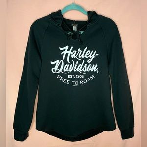 HARLEY-DAVIDSON | Harley-Davidson Women’s Black Hoodie | Sac, CA | Size XS